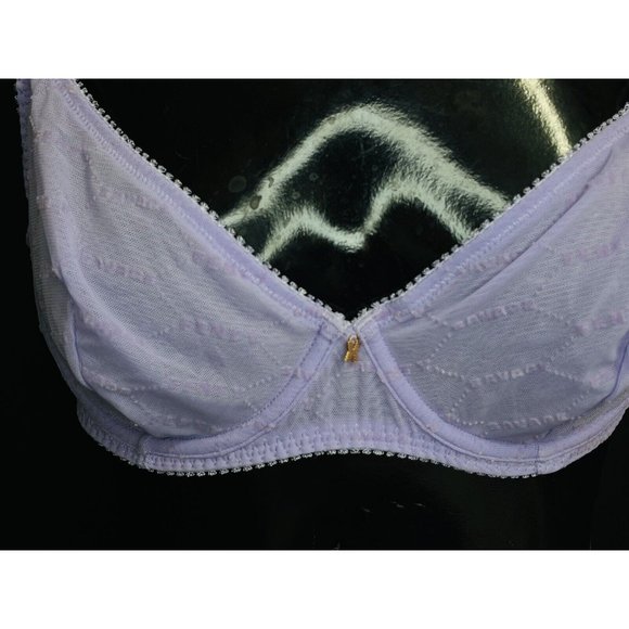 Savage X Fenty Flocked Logo Unlined Bra Women's 38B Lingerie By Rihanna - Picture 15 of 16